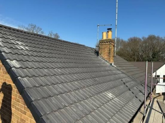 Completed tiled roof