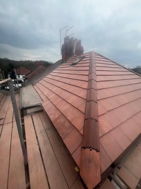 Tiled roof with dry verge detail