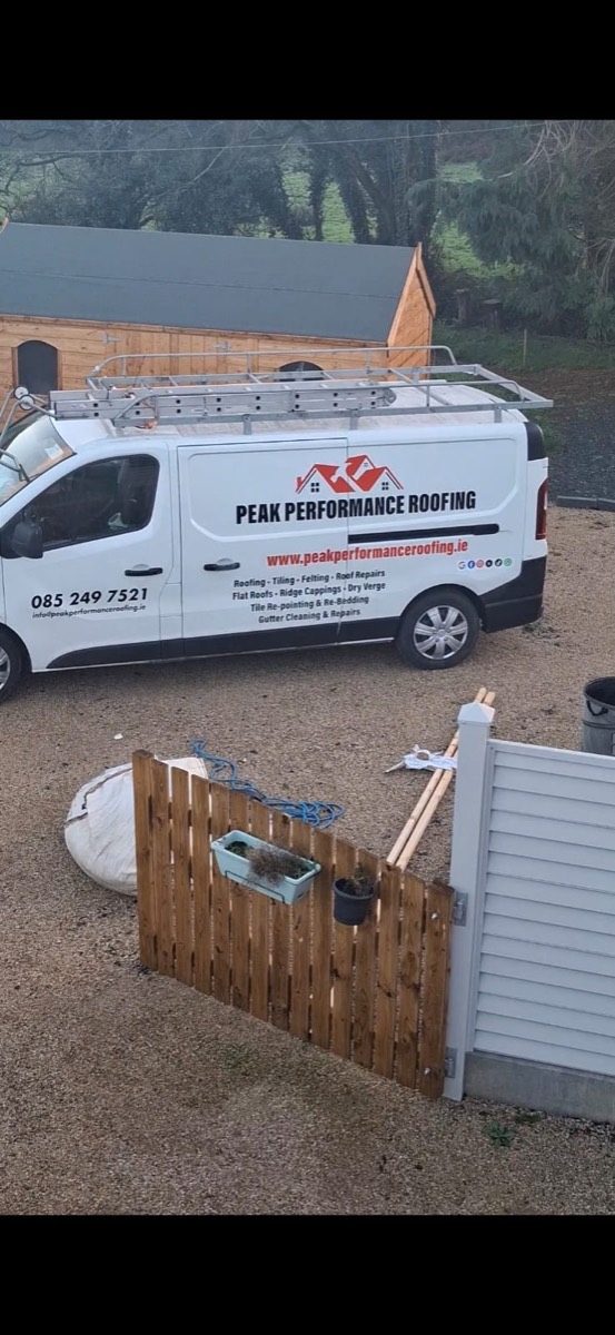 The Peak Performance Roofing van on site