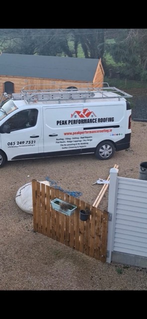 The Peak Performance Roofing van on site