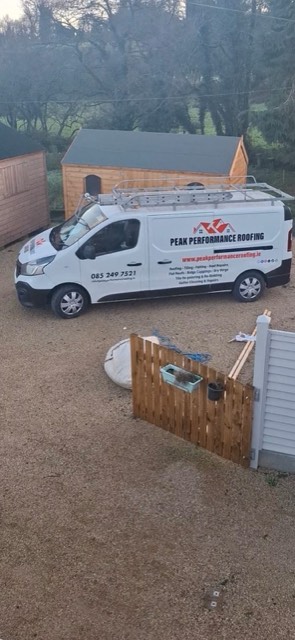 The Peak Performance Roofing van on site